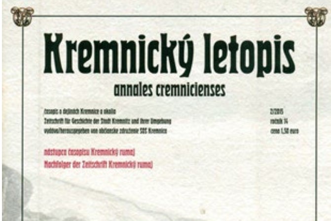 Nové čísla časopisu Kremnický letopis za rok 2015